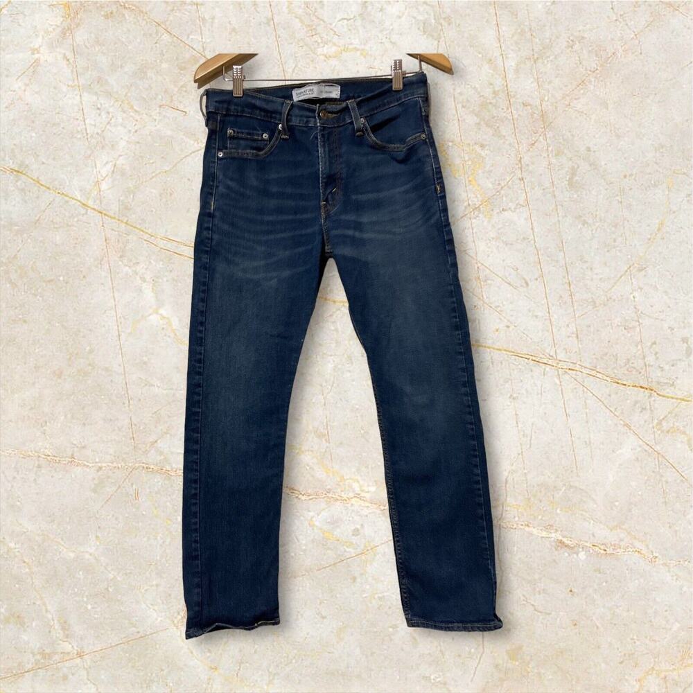 Levi's Signature S51 Men's Size 30x27 Blue‎ Straight Dark Wash Stretch Jeans
